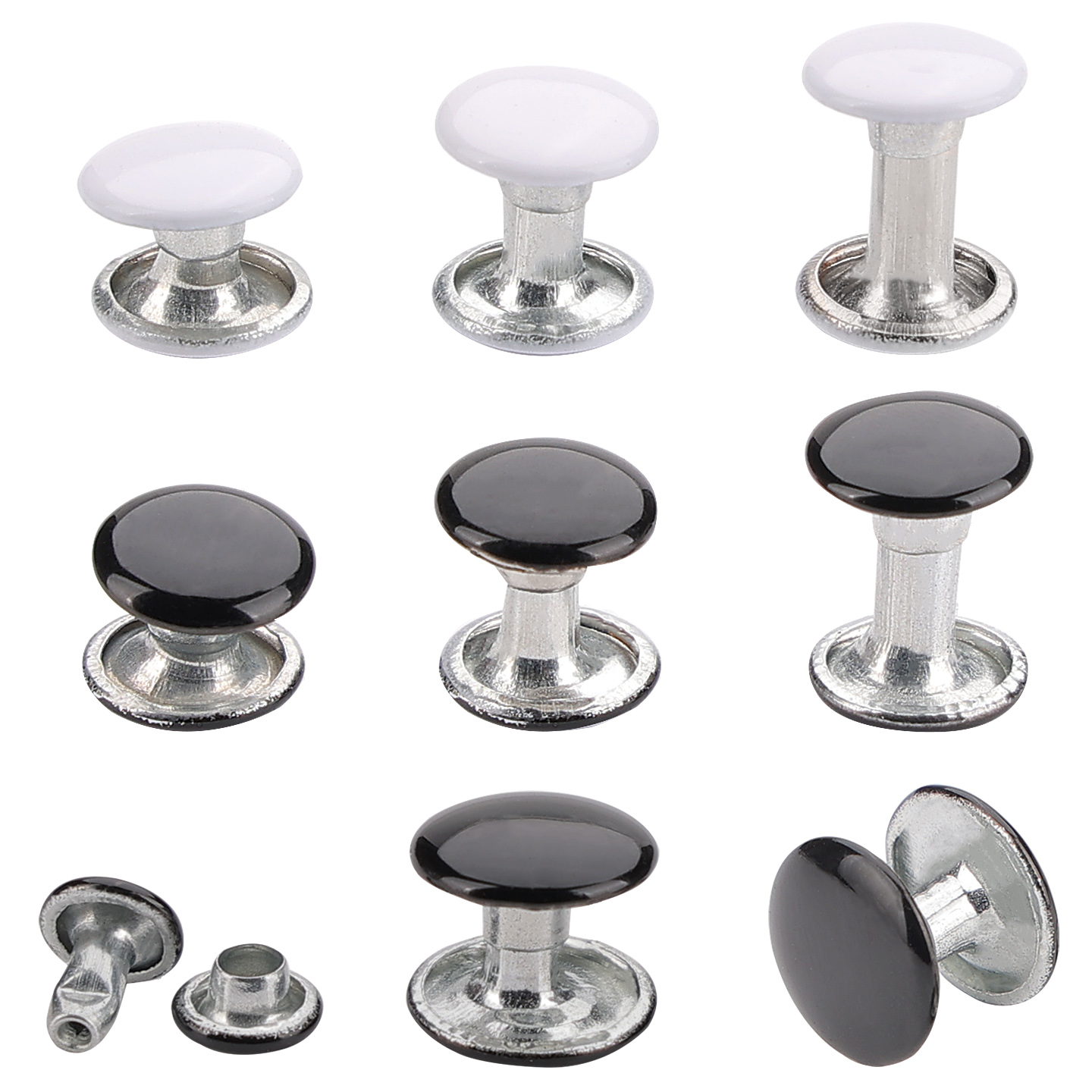 金属双面铆钉扣黑色扣子子母扣