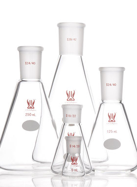 标准口三角烧瓶具磨口锥形瓶24口5/50/125/500/1000ml实验用19/29