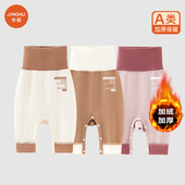 德绒宝宝保暖裤 开扣 子秋裤 秋冬加绒加厚高腰护肚打底裤 内穿婴儿裤