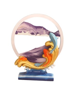 创意3D流沙画风生水起乔迁新居礼物家居桌面装饰摆件节日伴手礼