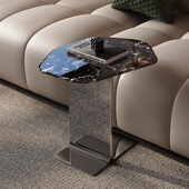 天然大理石边几极简风格 小户型家俱客厅角几小桌子设计师高级创意