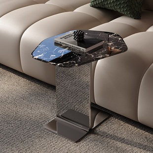 天然大理石边几极简风格小户型家具客厅角几小桌子设计师高级创意