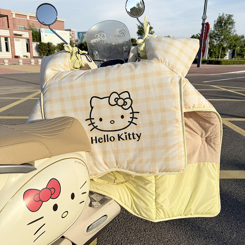 hellokitty电动车挡风被冬季2025新款加厚防寒雅迪爱玛电瓶车通用