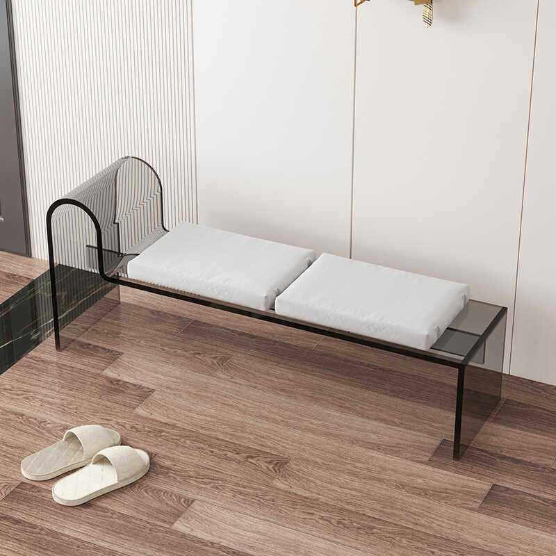 定制亚克力入户换鞋凳服装店长条穿鞋凳子试衣间休息凳轻奢悬浮椅