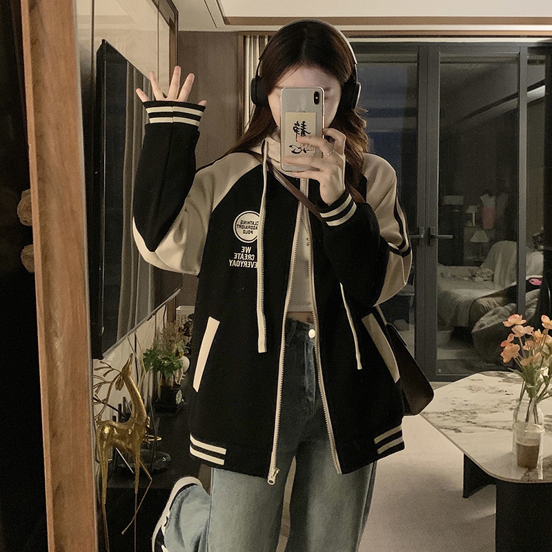 少女学院风棒球服外套春秋装2026新款初高中学生休闲美式夹克上衣
