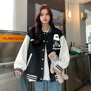 初中学生外套少女小熊棒球服新款春秋季15岁高中女生秋装韩版流行