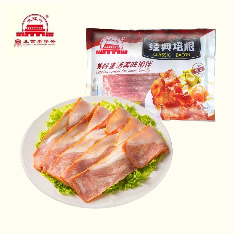 大红门经典培根1000g早餐香肘230g肘花凉菜肉卷下酒菜开袋即食怎么看?