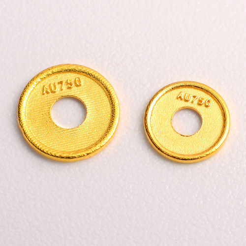 18k金隔片纯金配件车轮手串配饰文玩diy隔珠隔垫片au750古法黄金