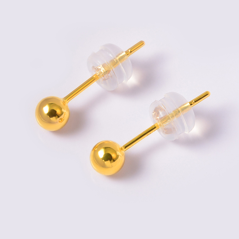 语瑶18k黄金豆豆光珠耳钉