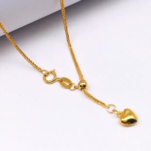 肖邦链18k金项链2025年新款 可调节 十八k金素链au750黄金款