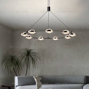 客厅主灯极简现代设计感吊灯餐厅卧室简约LED圆环形轻奢意式吊灯