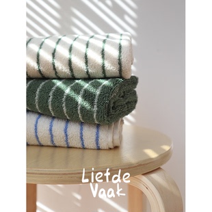 频繁热爱 【毛巾系列】极简条纹全棉毛巾ins吸水精梳棉柔软浴巾