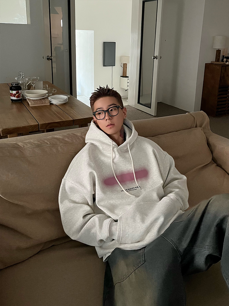 OXFREAK「霓虹喷色渐变」550G全棉重磅连帽卫衣男加绒加厚秋冬款