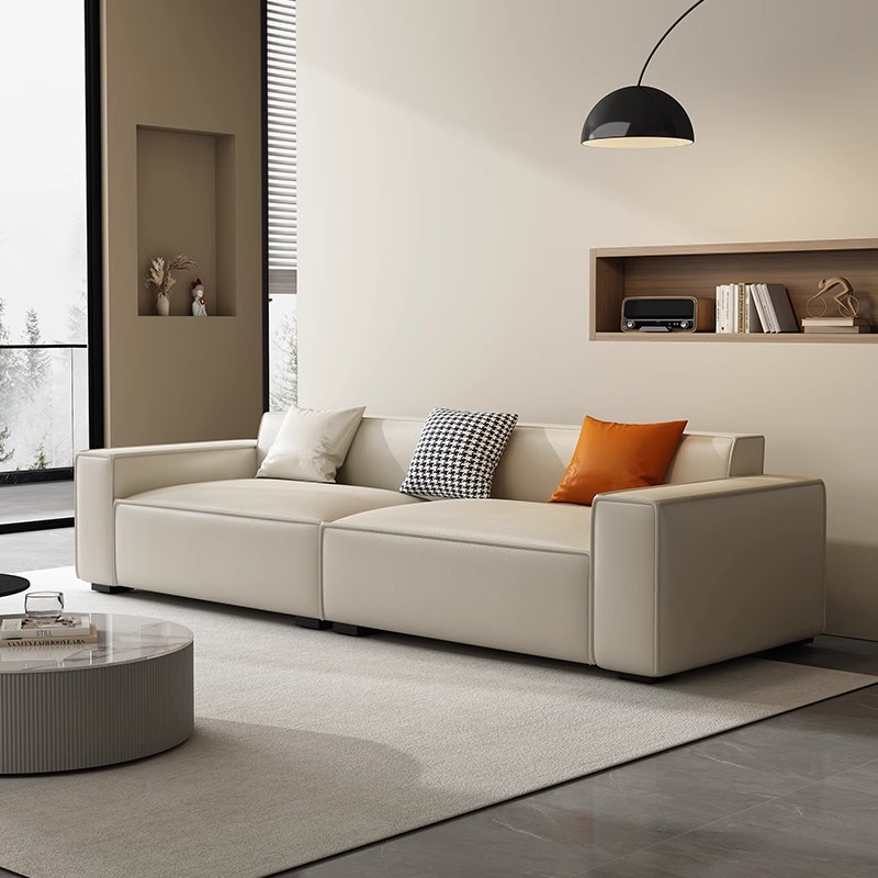 新款意式极简风豆腐块沙发客厅小户型三四人位直排家用网红沙发