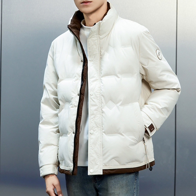 羽绒服男士短款冬季新款白鸭绒立领保暖潮牌休闲加厚防寒外套