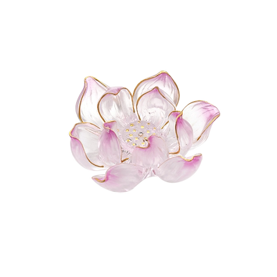 婵韵 心缘堂琉璃净水金莲莲花花瓣香插底座香道茶桌配件