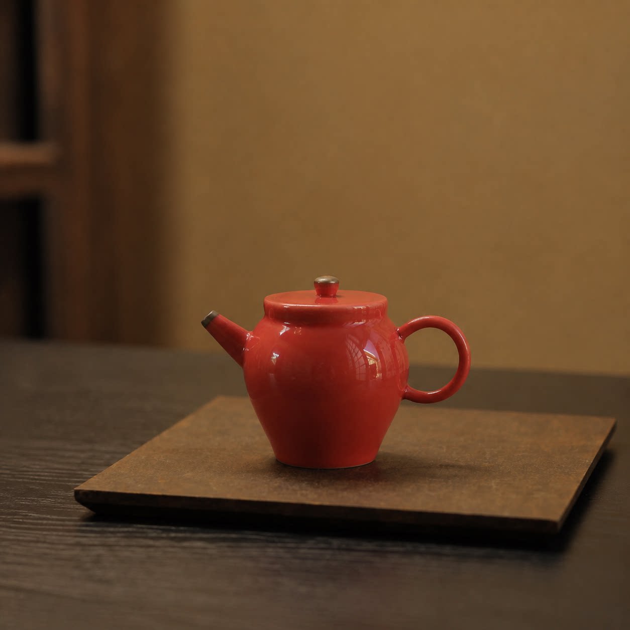 婵韵黄丽君茶具仿古豇豆红娉婷壶