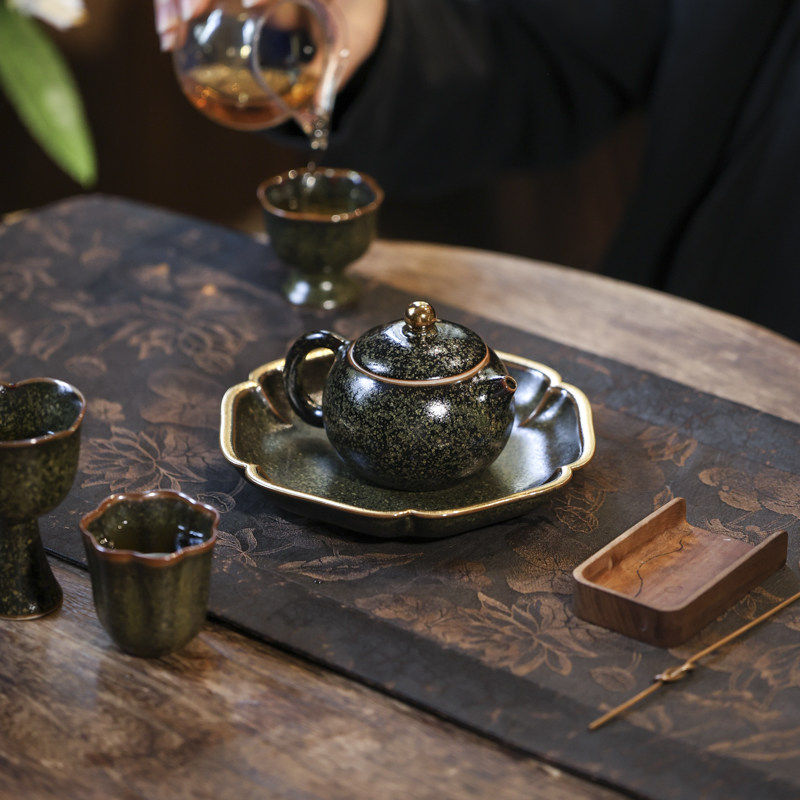 婵韵 黄丽君茶叶抹茶壶茶杯西施壶南瓜壶复古家用泡茶壶茶具