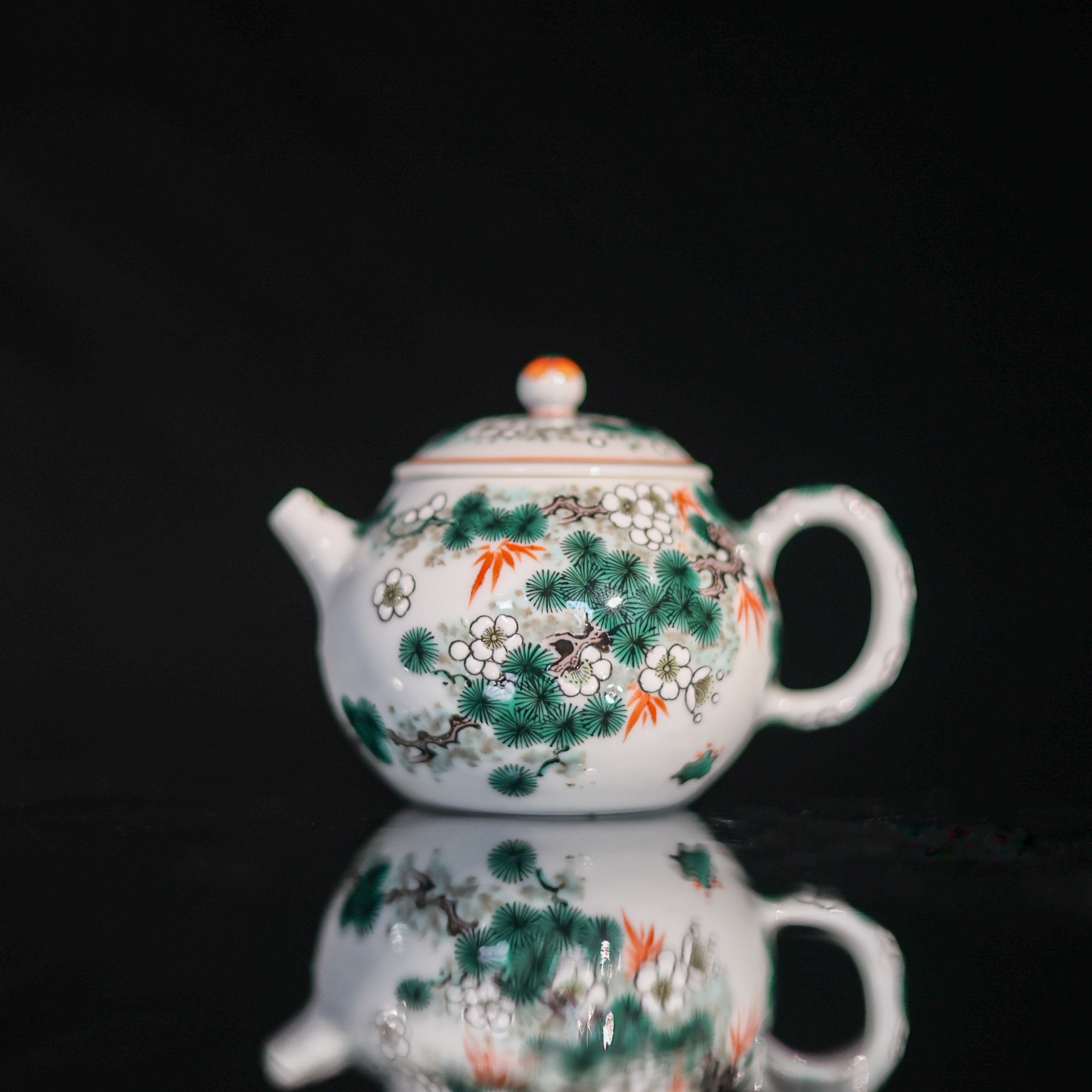 婵韵 古阅和风茶壶松竹梅茶壶茶杯手绘复古青花家用茶具小田甄选