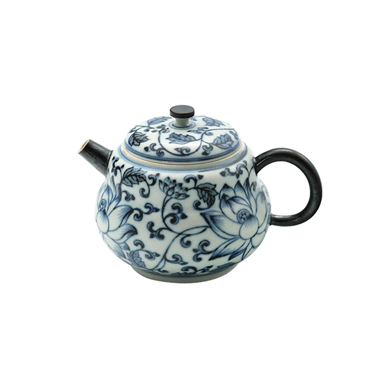 新墨冉茶壶缠枝莲荷花壶茶杯