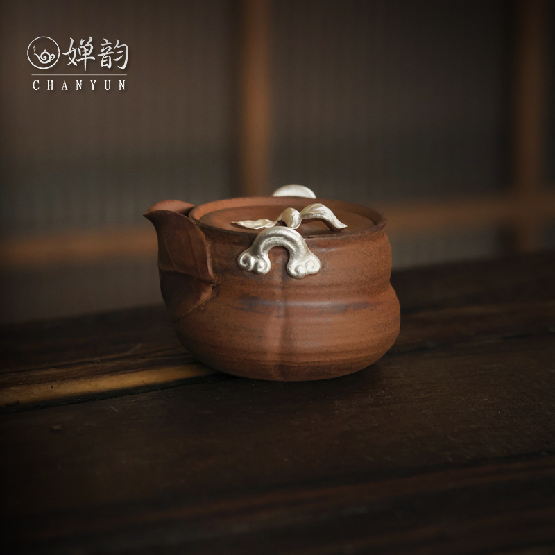 婵韵|灰念老岩泥知秋手抓壶