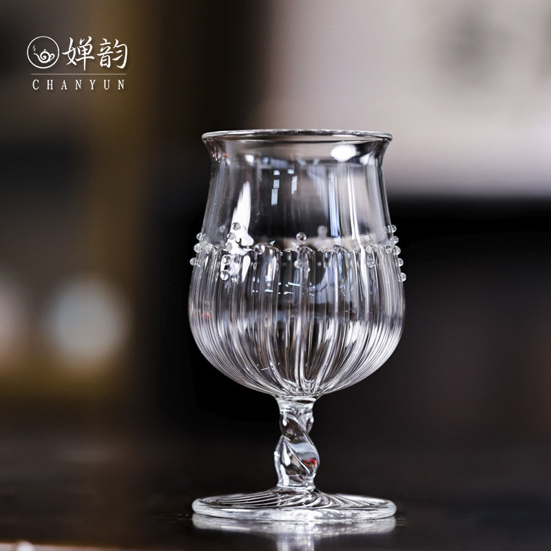 婵韵 十卿朝露茶杯醉芷迷你白酒杯高足主人杯品茗杯现代高档茶具