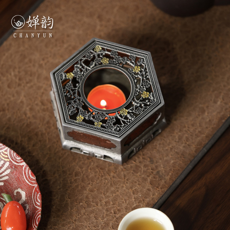 婵韵古篱岩石梅花温茶器