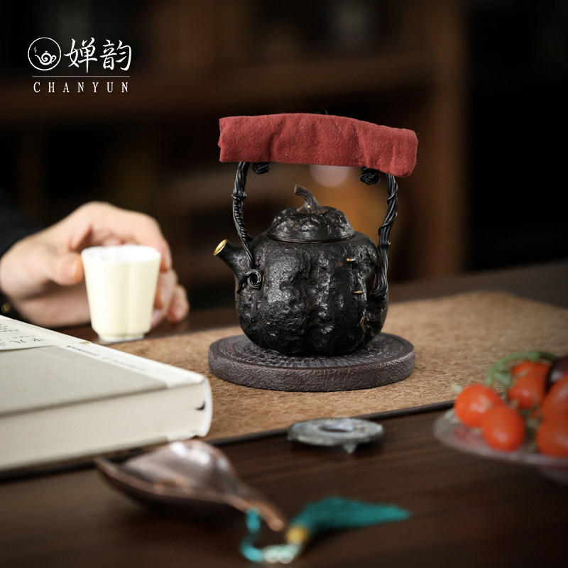 婵韵麦棠铜器茶壶南瓜壶提梁壶