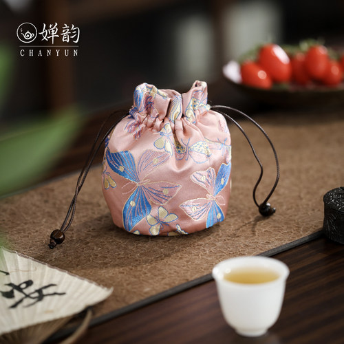 慢蓝粉色蝴蝶皮绳圆口单杯袋