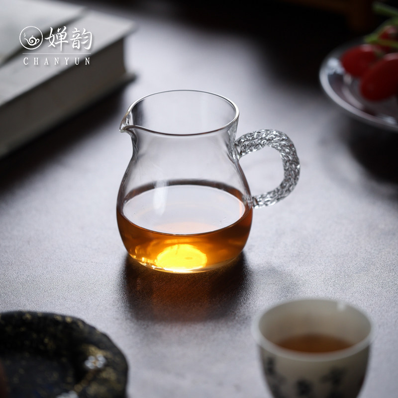 玻心璃语耐热玻璃素冰波光公道杯