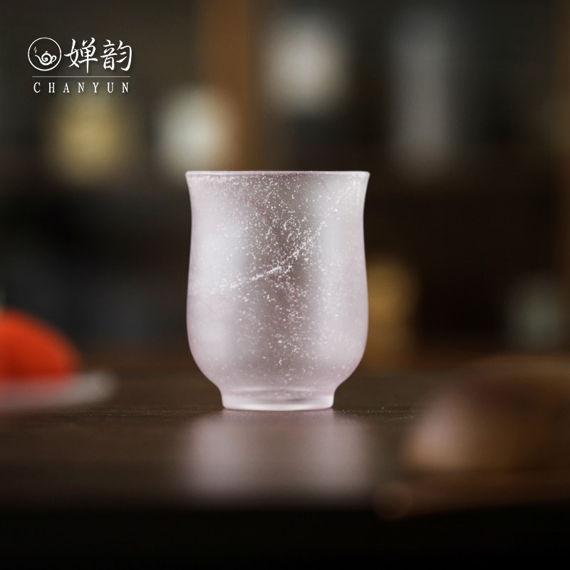婵韵心缘堂琉璃粉彩紫渐变闻香杯