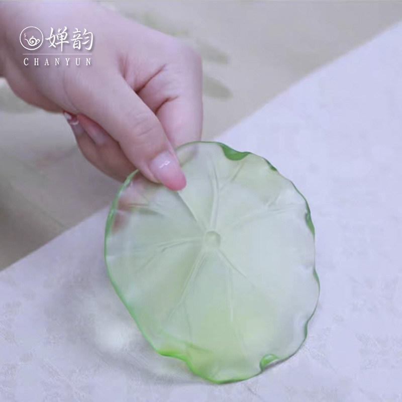心缘堂琉璃杯垫粉彩渐变杯托茶托图片