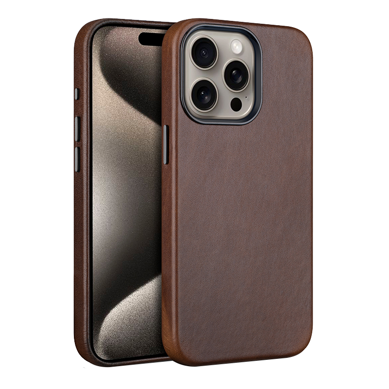 Trogonic特酷客适用iPhone16ProMax手机壳真皮15Pro苹果保护壳皮质霍尔文风14pm牛皮磁吸充电13