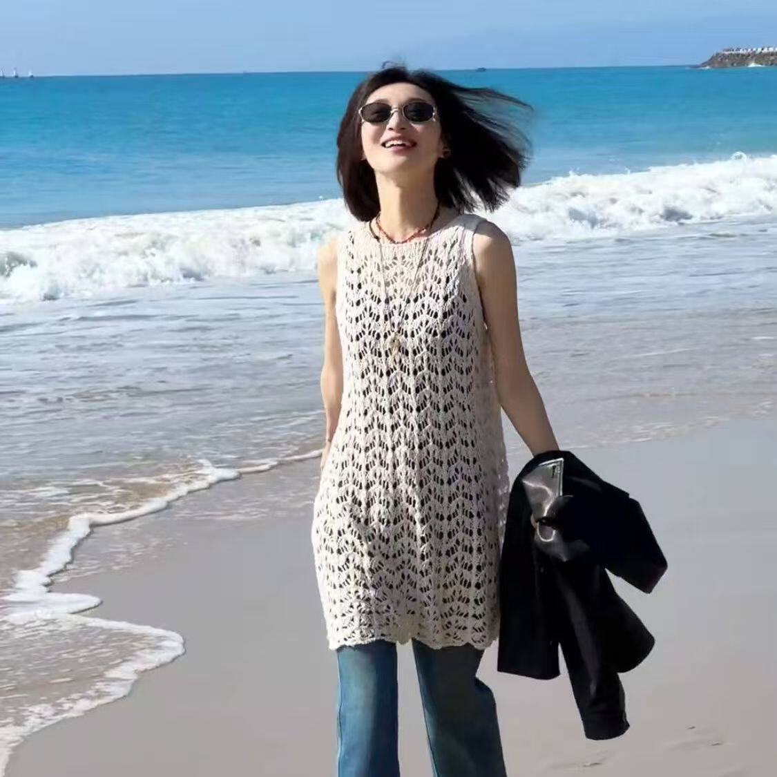 2026新款高级圆领千金穿搭连衣裙女韩系独特短裙纯色流行别致上衣