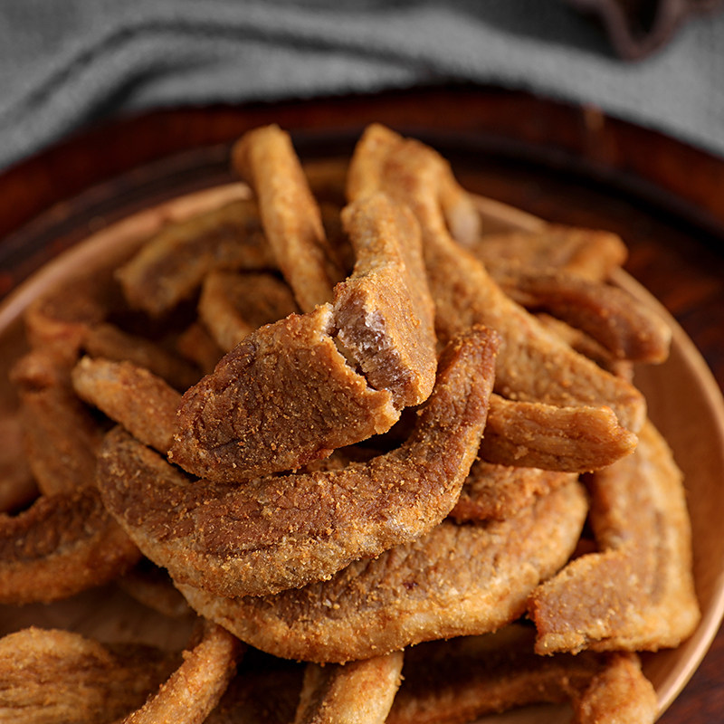 脂渣干炸五花肉猪肉条油渣子猪油渣传统零食酥脆肉青岛特产肉脂渣