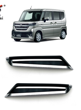 适用于24款铃木Spacia Custom MK04系改装专用前大灯眉装饰亮条贴