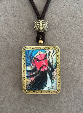 新款唐卡吊坠项链景区纪念品关羽赵公明二郎真君挂件节日礼物礼品