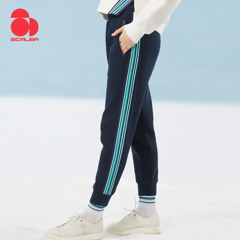 思凯乐户外卫裤女春秋季跑步裤子棉感宽松透气束脚长裤运动休闲裤