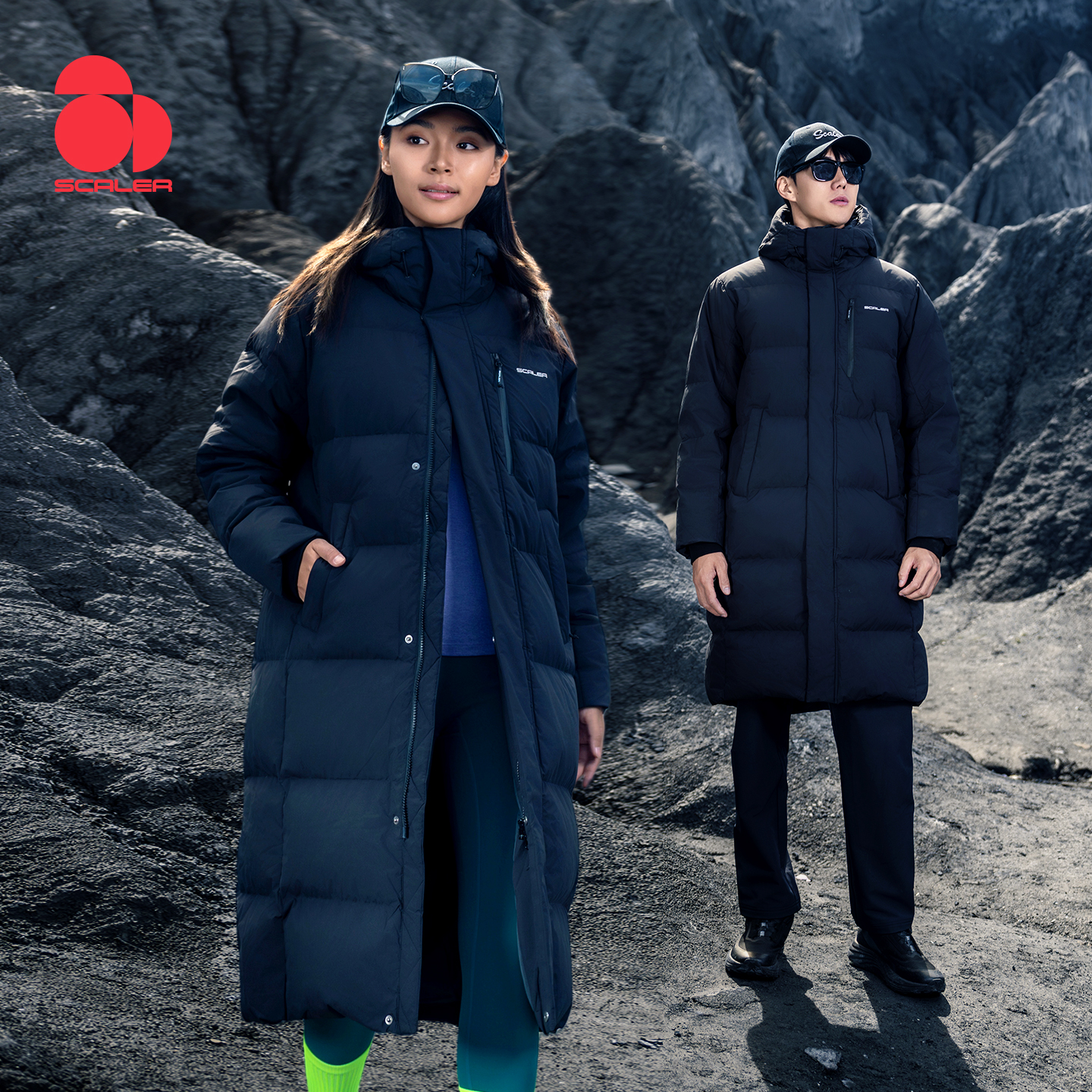 思凯乐户外鹅绒羽绒服男女中长款