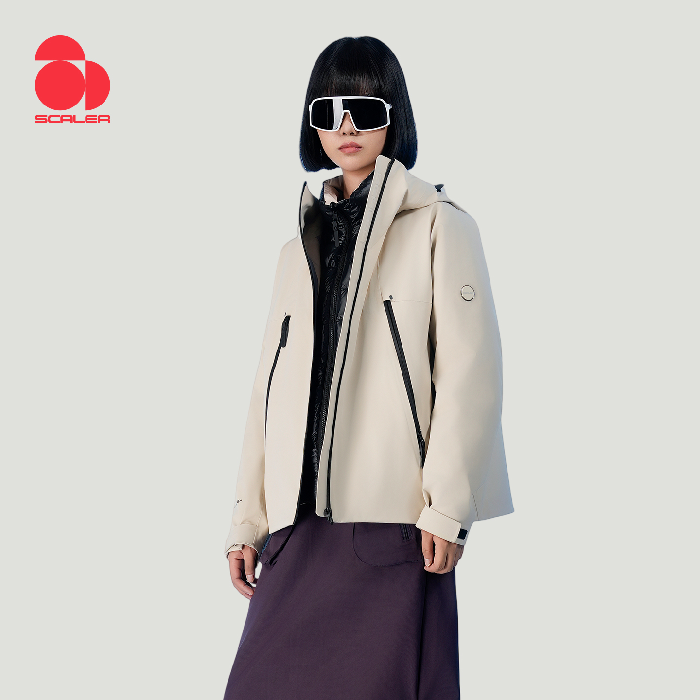 思凯乐户外冲锋衣鹅绒三合一硬壳