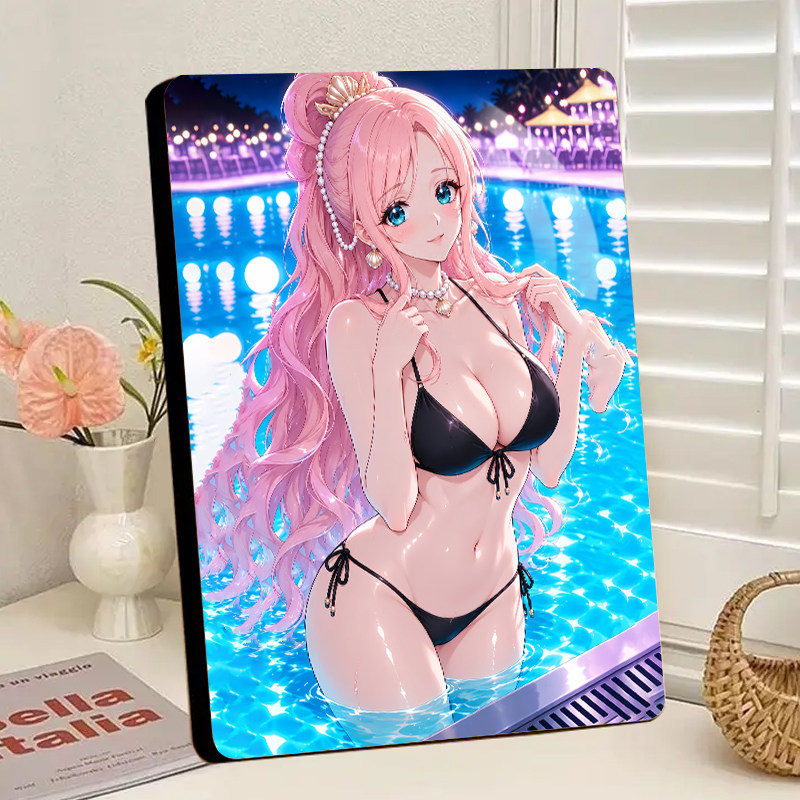 二次元少女泳装动漫展示相框周边高清性感高颜值卧室装饰画摆件