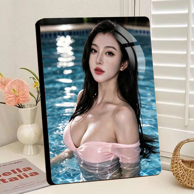 宅男女神少女泳装性感展示相框摆件周边高清高颜值卧室装饰画摆台