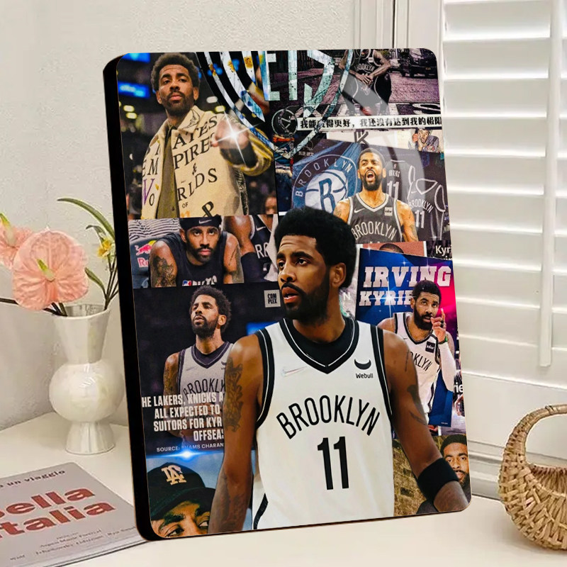 NBA篮球明星欧文周边水晶相框摆台书房卧室摆台摆件送朋友同学