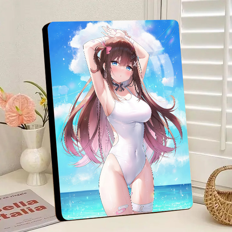二次元少女泳装动漫展示相框周边高清性感高颜值卧室装饰画摆件