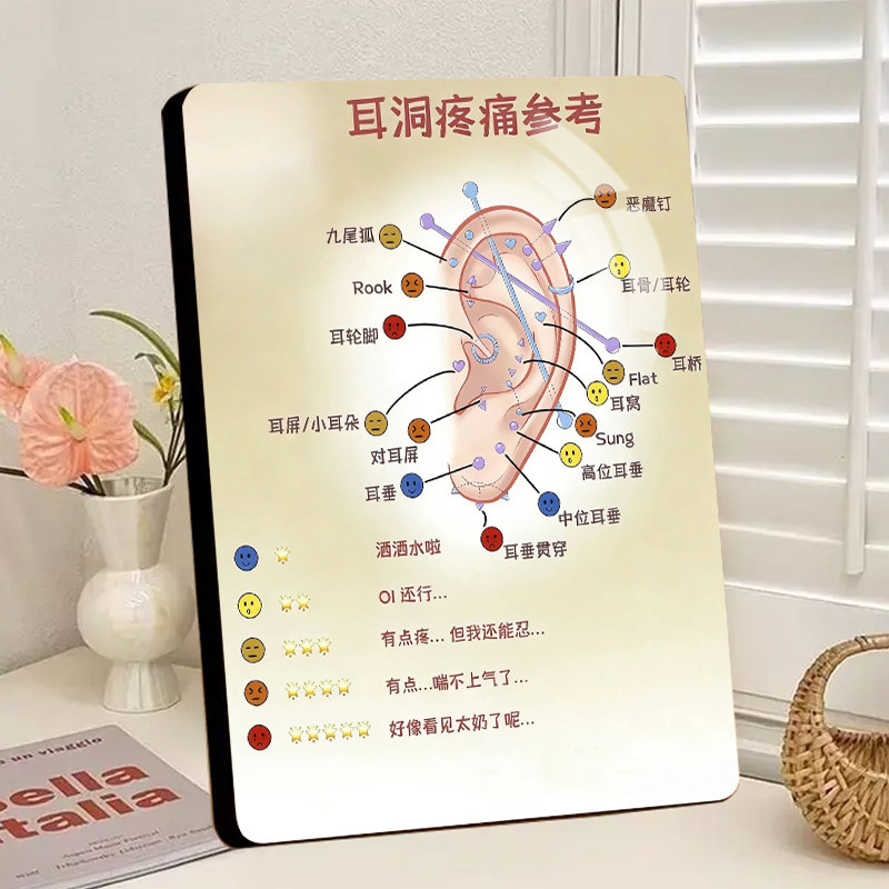 耳朵全息图耳朵反射区相框装饰画摆台耳朵经络血脉门诊医院展示板