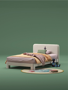 ONFO儿童床曲奇意式轻奢单人床男孩房卧室1.2m1.5米双人床皮艺床