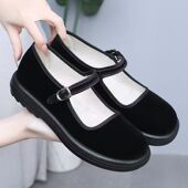 平底舒适防滑透气妈妈鞋 老北京布鞋 上班软底酒店工作鞋 新款 女春季