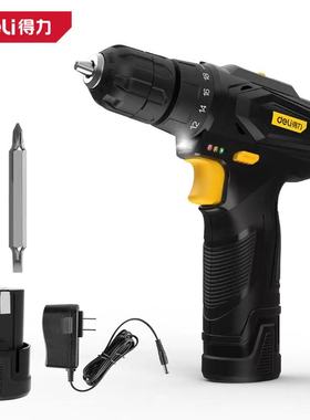 得力锂电钻无刷双速充电起子冲击手枪钻多功能家用电钻  DL600012