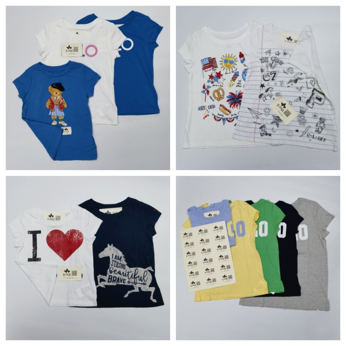 R小公主夏天薄款短袖小熊字母T恤