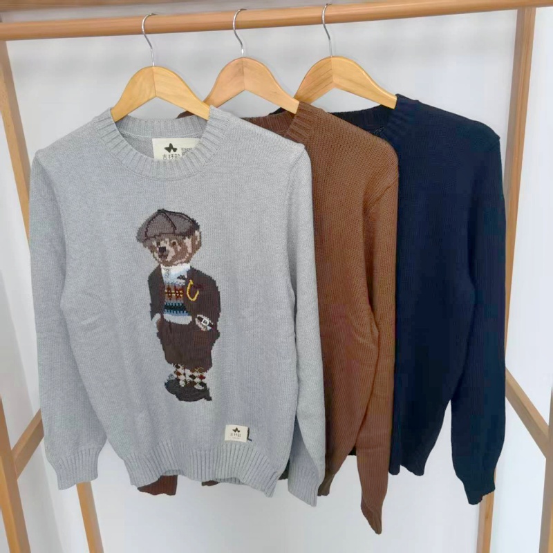 RL男士秋冬小熊情侣羊毛套头毛衣